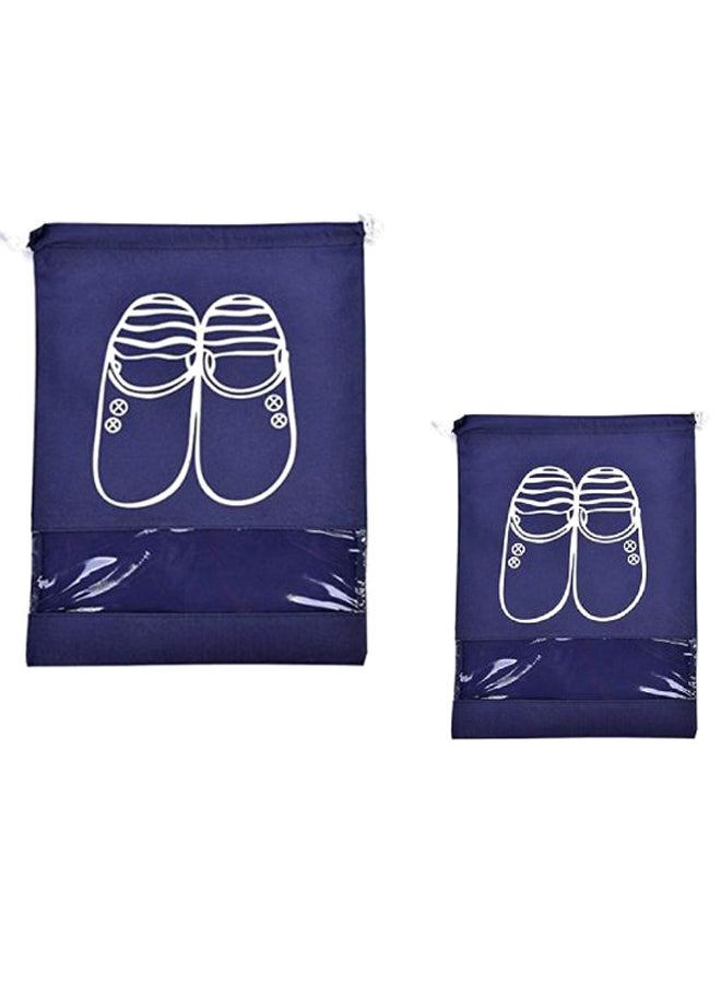 2-Piece Waterproof Travel Shoe Bag Set Blue - Image 1
