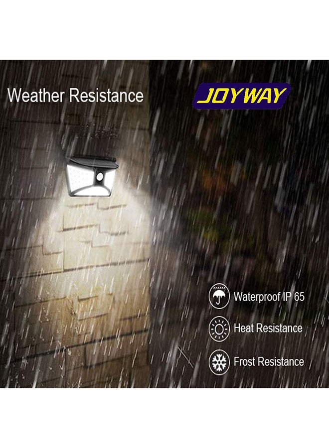 Joyway - 68 LED Outdoor Solar Motion Sensor Wall Light Black 8.4x4.7x3.1inch - Image 1