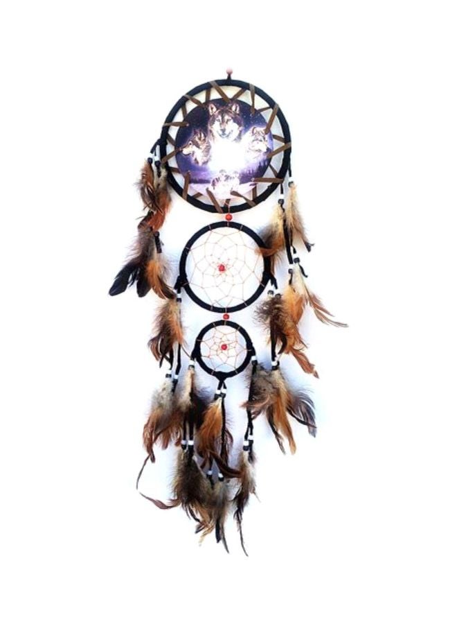 Betterdecor Handmade Dream Catcher With Feathers Brown/Coffee/Purple 6.25x4.5x2.5inch - Image 1