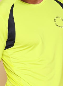 Calvin Klein Performance Mesh Panel Detail T-Shirt Sulphur Spring  - Image 4