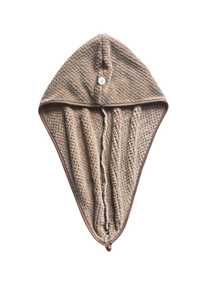 Quick Drying Towel Wrap With Button Brown 21x2x20cm