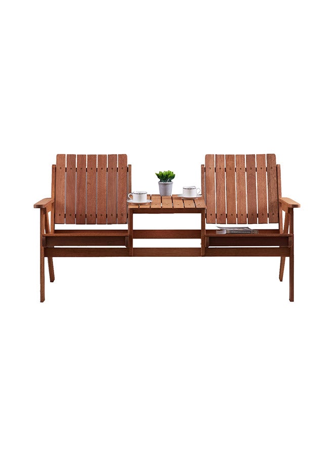Home Box Jack And Jill 2-Seater Outdoor Chair With Table Brown  - Image 1