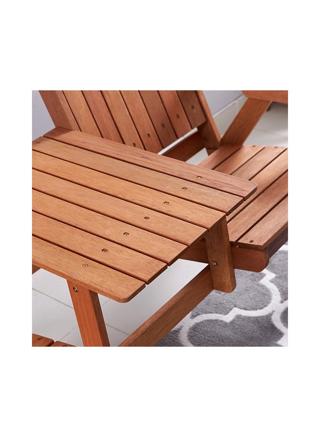 Home Box Jack And Jill 2-Seater Outdoor Chair With Table Brown  - Image 4
