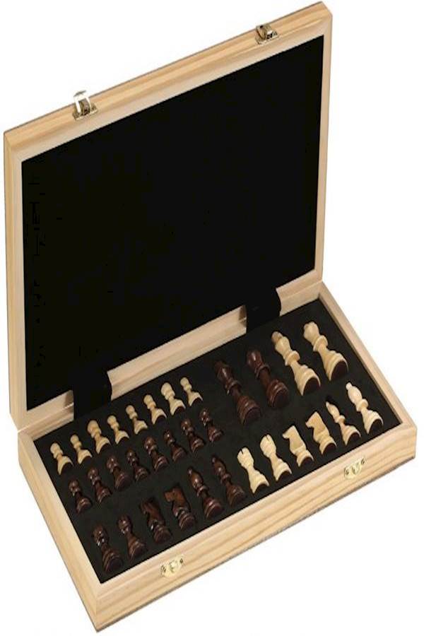 طقم لعبة شطرنج خشبي قابل للطي - Image 5