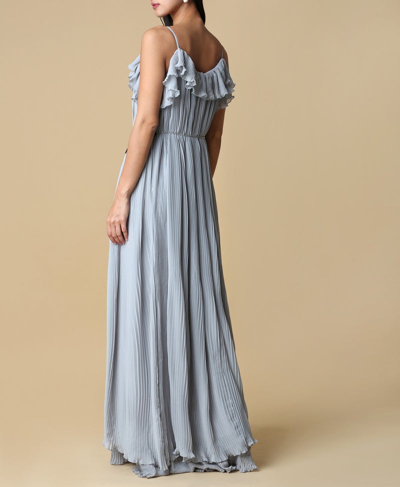 Plisse Ruffle Evening Dress Grey - v1581369926/N30895474V_3