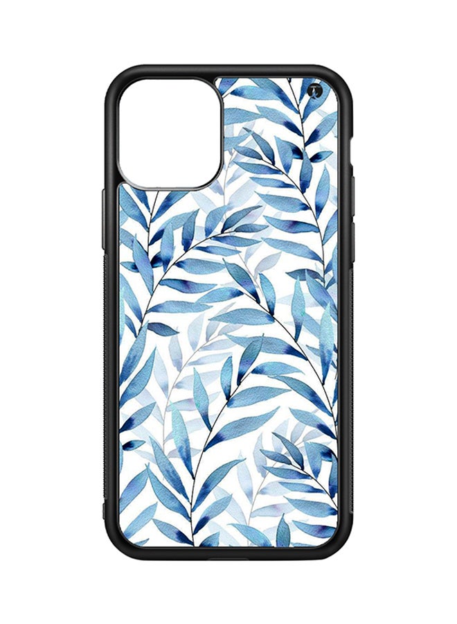 Protective Case Cover For Apple iPhone 11 Pro Leafs (Black Bumper)