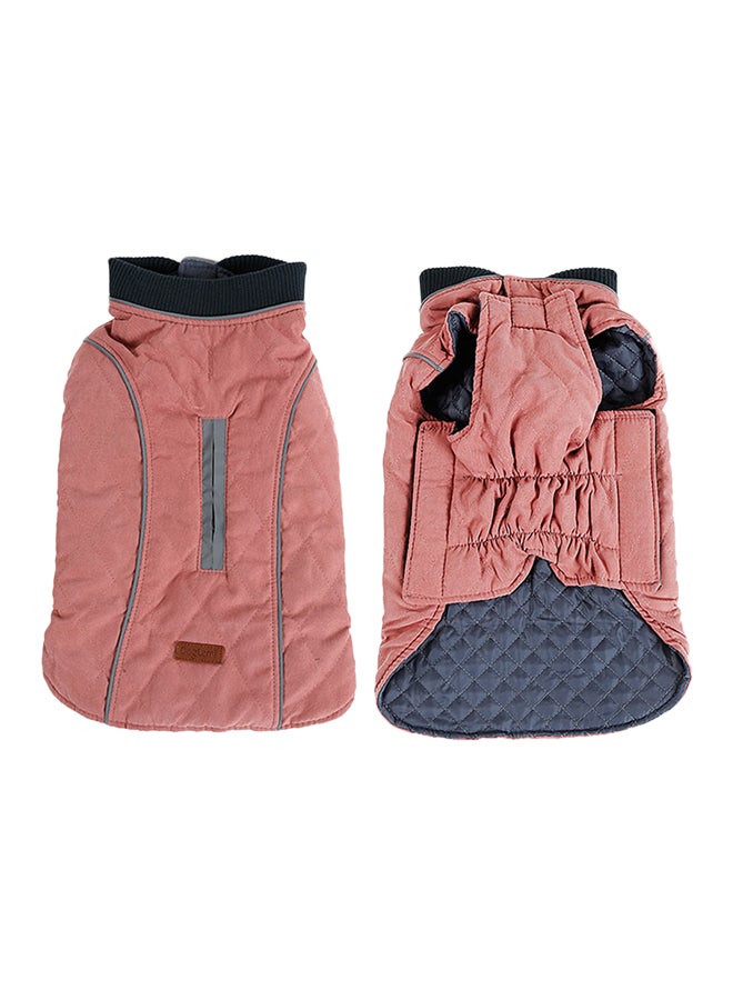 Retro Design Sleeveless Winter Dog Coat Pink/Grey - Image 3