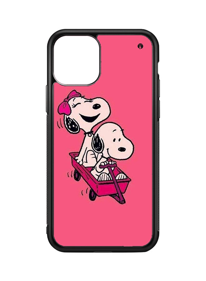 Protective Case Cover For Apple iPhone 11 Snoopy (Black Bumper)