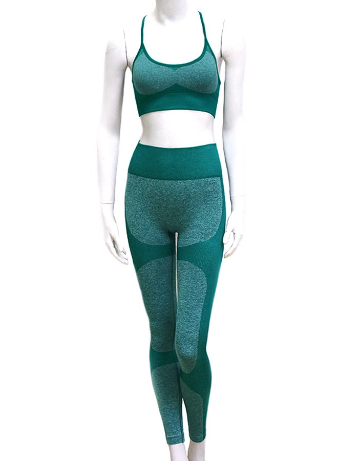 Cool Baby 2-Piece Crop Top And Leggings Set Green  - Image 1