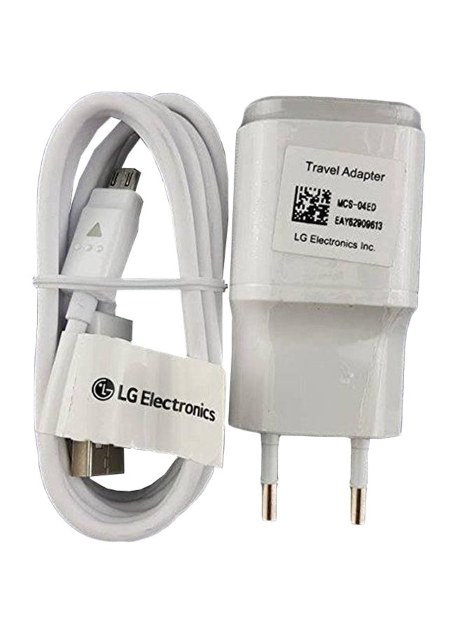 LG - Charger With USB Data Cable White - Image 1