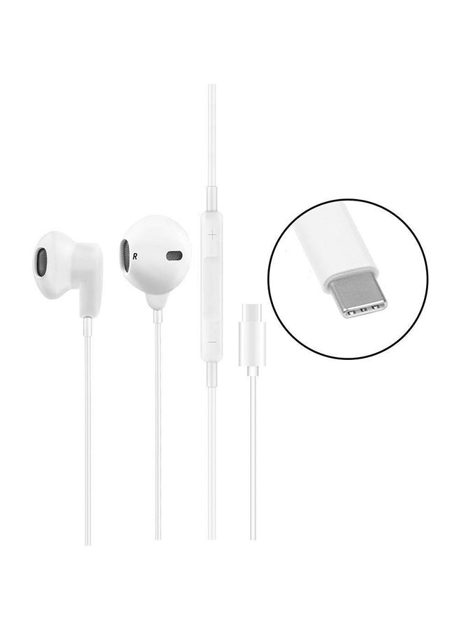 Generic CM33 Stereo Wired Type-C In-Ear Earphones White  - Image 2