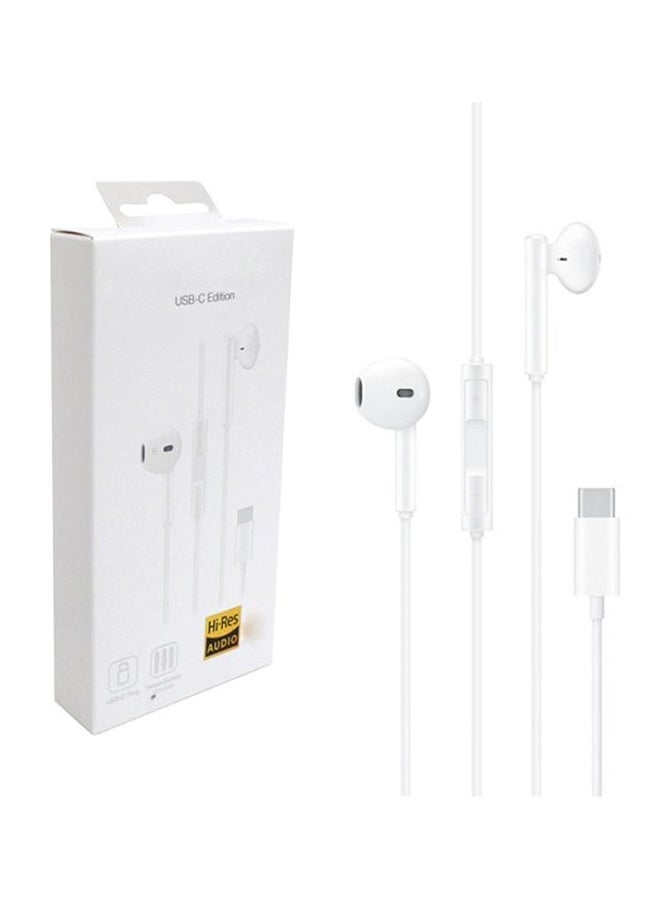 Generic CM33 Stereo Wired Type-C In-Ear Earphones White  - Image 4