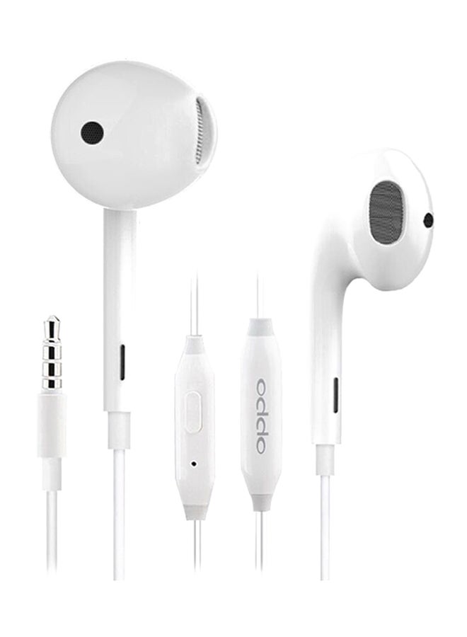 OPPO R11 Wired In-Ear Headphones With Mic White - Image 1