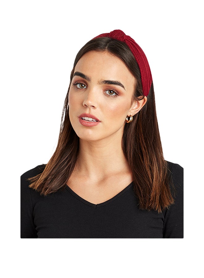 كلوزيت ربطة شعر بتصميم عقدة مضلعة خمري - Image 2