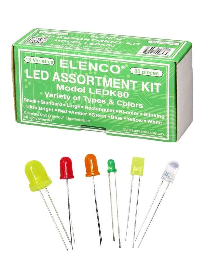 Elenco 80-Piece LED Assortment Kit LEDK-80 - Image 1