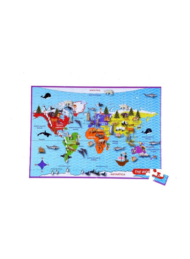 The Purple Cow - 100-Piece Mapedia World Map Puzzle Set 705 - Image 1