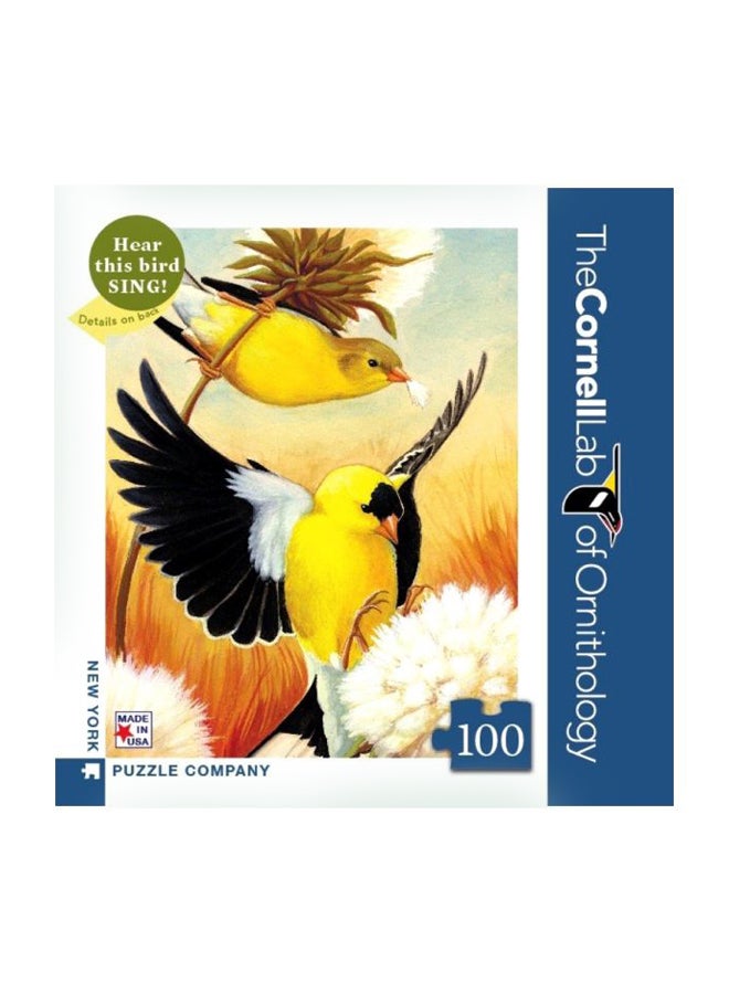 New York Puzzle Company 100-Piece American Goldfinch Mini Jigsaw Puzzle NPZCB1855  - Image 1