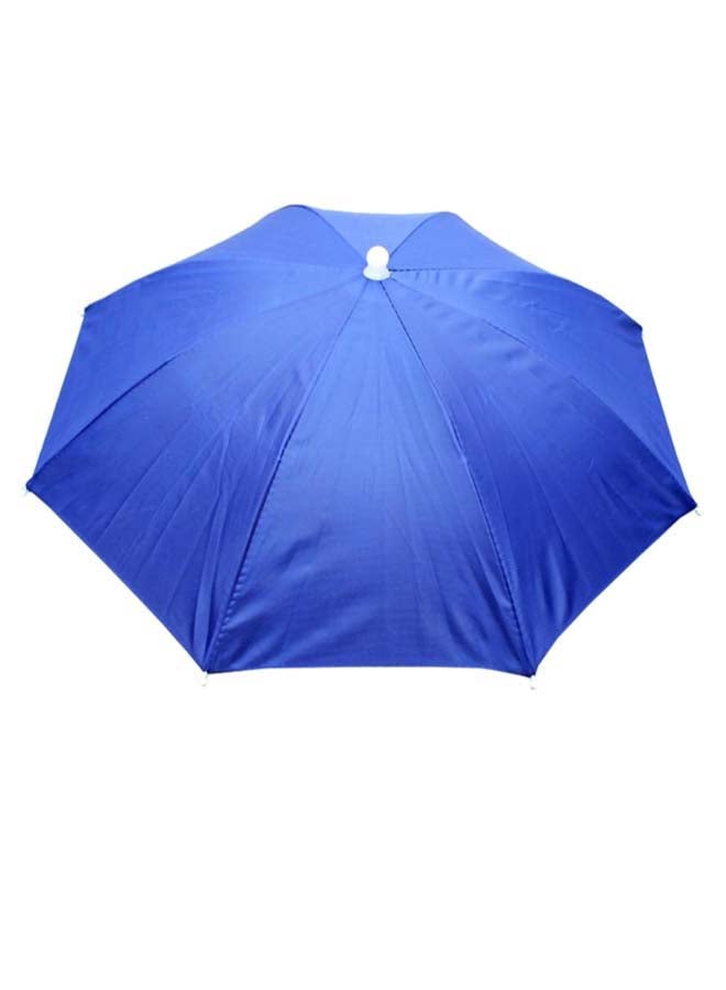 Foldable Headwear Umbrella Hat With Elastic Band Blue