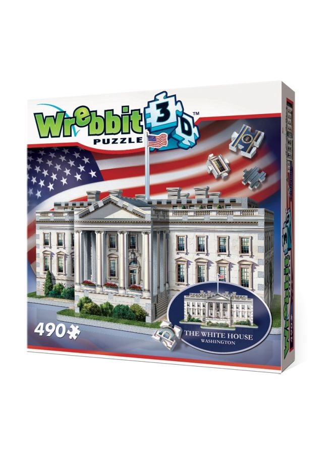 وربت 3 دي لعبة تركيب القطع ثلاثية الأبعاد بتصميم البيت الأبيض من 490 قطعة طراز W3D-1007 - Image 2