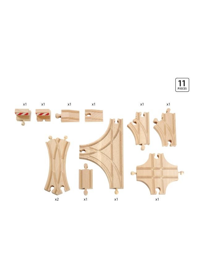 Brio 11-Piece Wooden Train Track Set 33307 - Image 2
