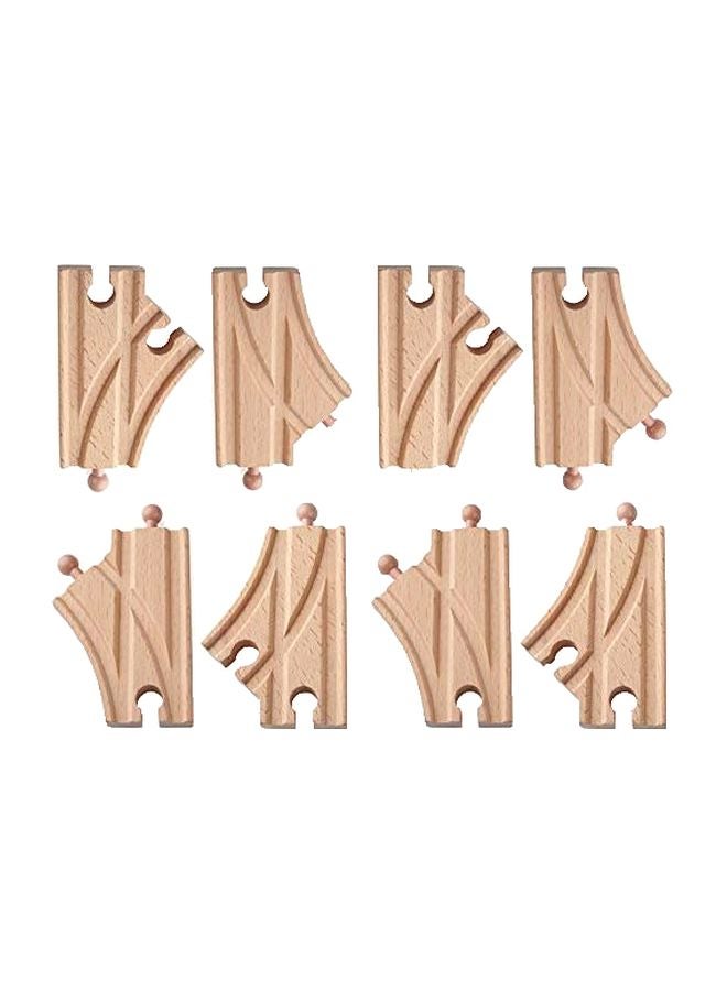 Orbrium 8-Piece Curved Switch Tracks For Wooden Train ORB-EXP-T-100B 
