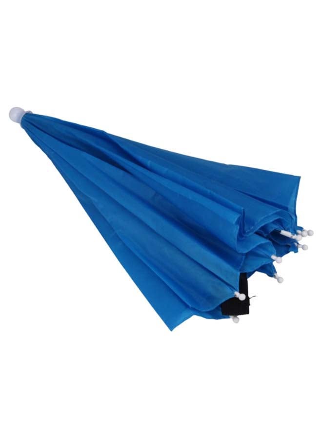 Foldable Headwear Umbrella Hat With Elastic Band Blue