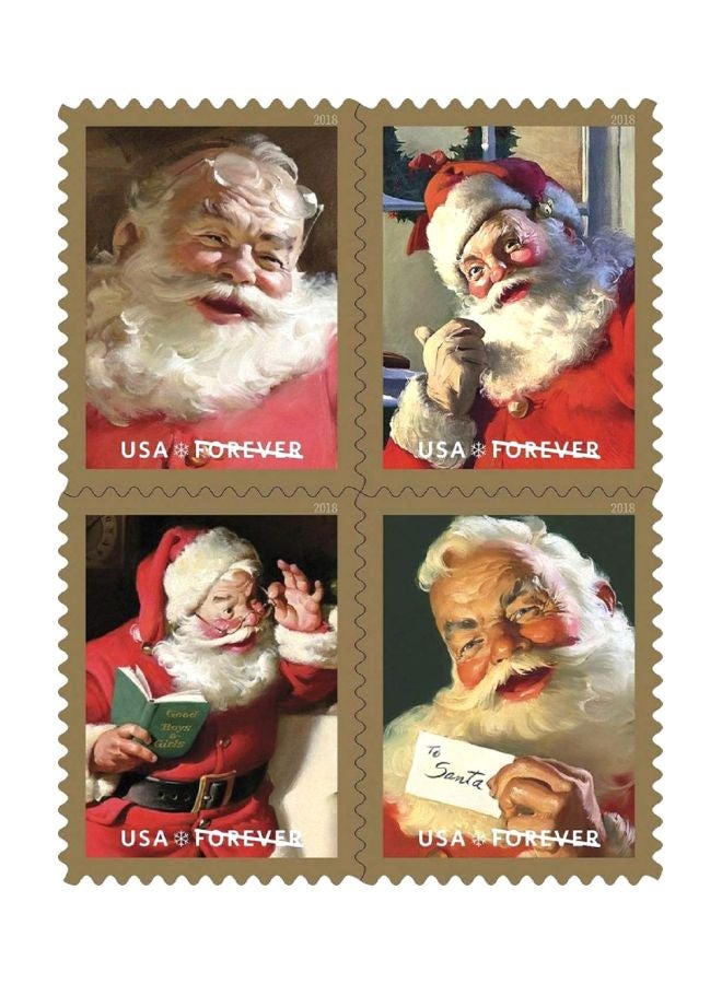 USPS 4-Piece Santa Claus Christmas Stamps  - Image 1