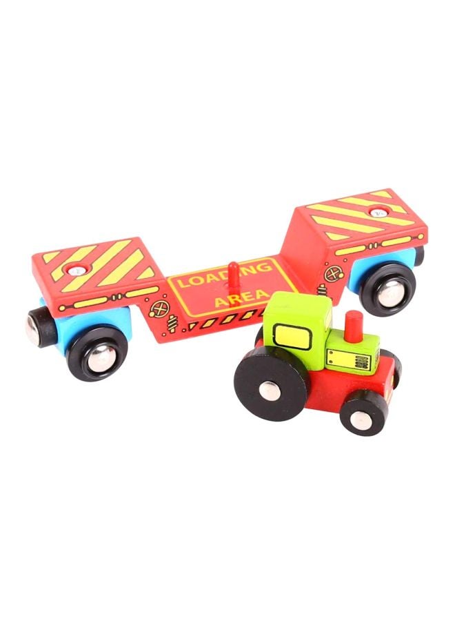 Bigjigs Rail 2-Piece Wooden Rail Tractor Low Loader BJT413 Multicolour  - Image 1