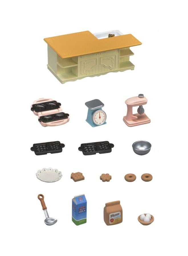 Calico Critters 18-Piece Doll House Kitchen Island Set CC1834  - Image 1
