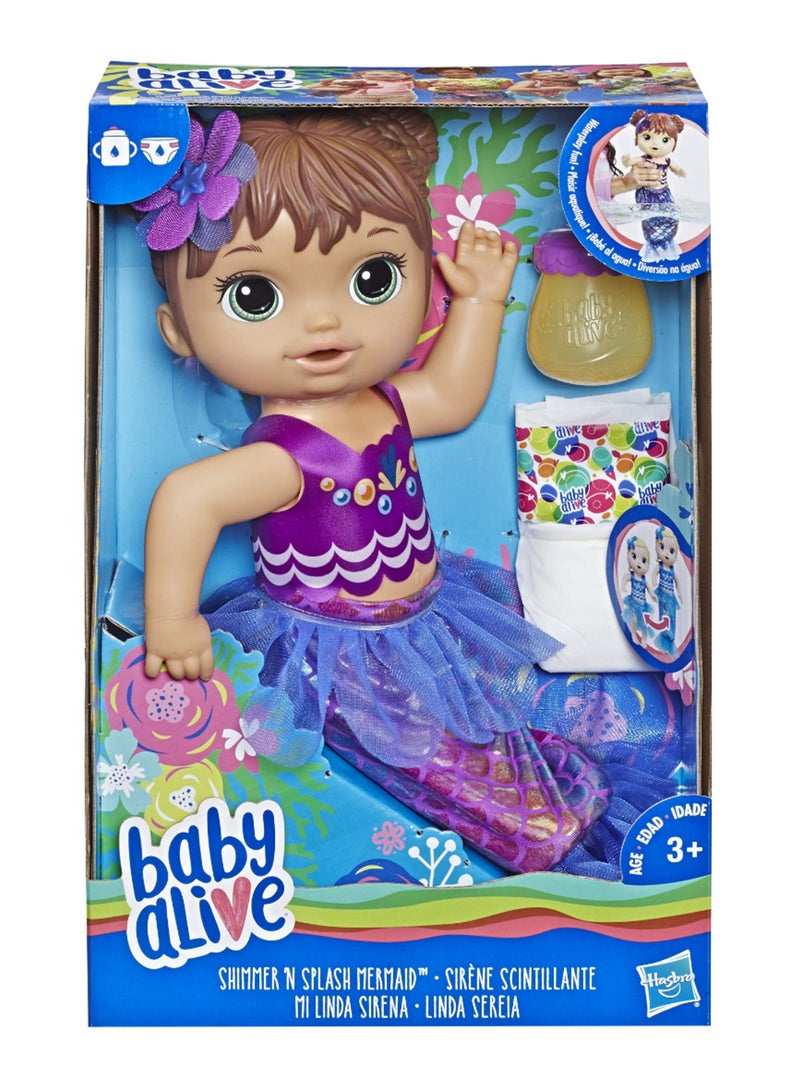 Baby Alive Shimmer N Splash Mermaid Design Doll With Bottle And Diaper - Image 2