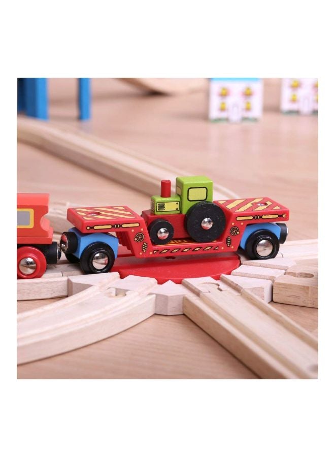 Bigjigs Rail 2-Piece Wooden Rail Tractor Low Loader BJT413 Multicolour  - Image 3