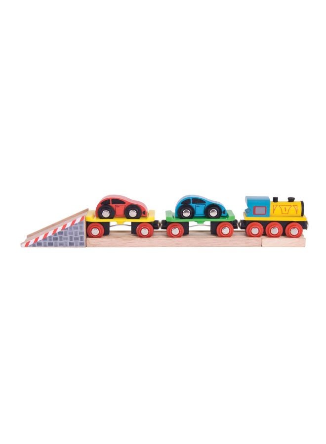 Bigjigs Rail Wood Car Loader Set BJT199 Multicolour  - Image 1