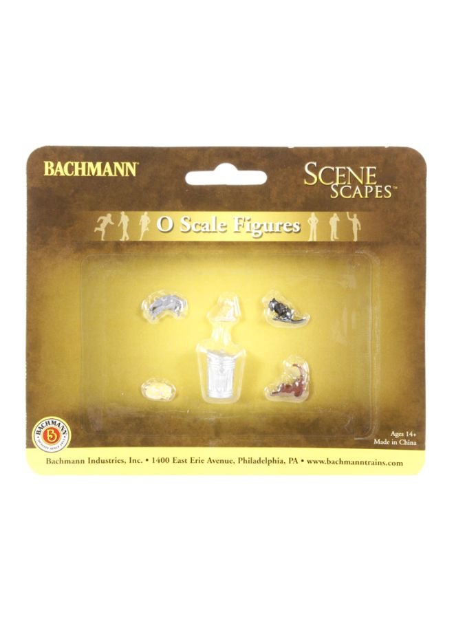 باخمان ترينز مجموعة لعب مجسمات مُصغَّرة بتصميم قطط ملونة مع صفيحة قمامة طراز 33157