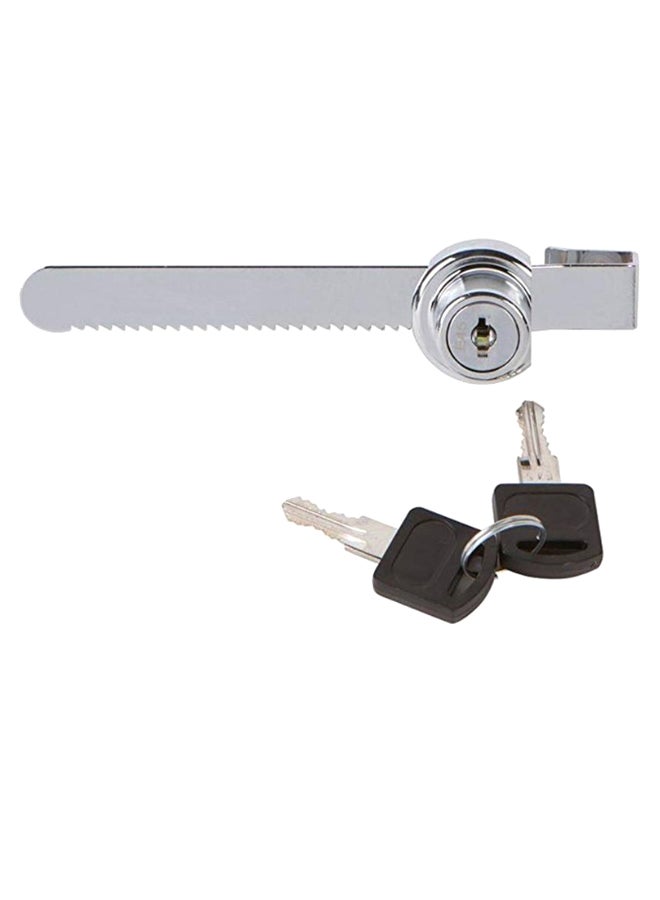 Door Ratchet Showcase Lock With 2 Keys Silver/Black
