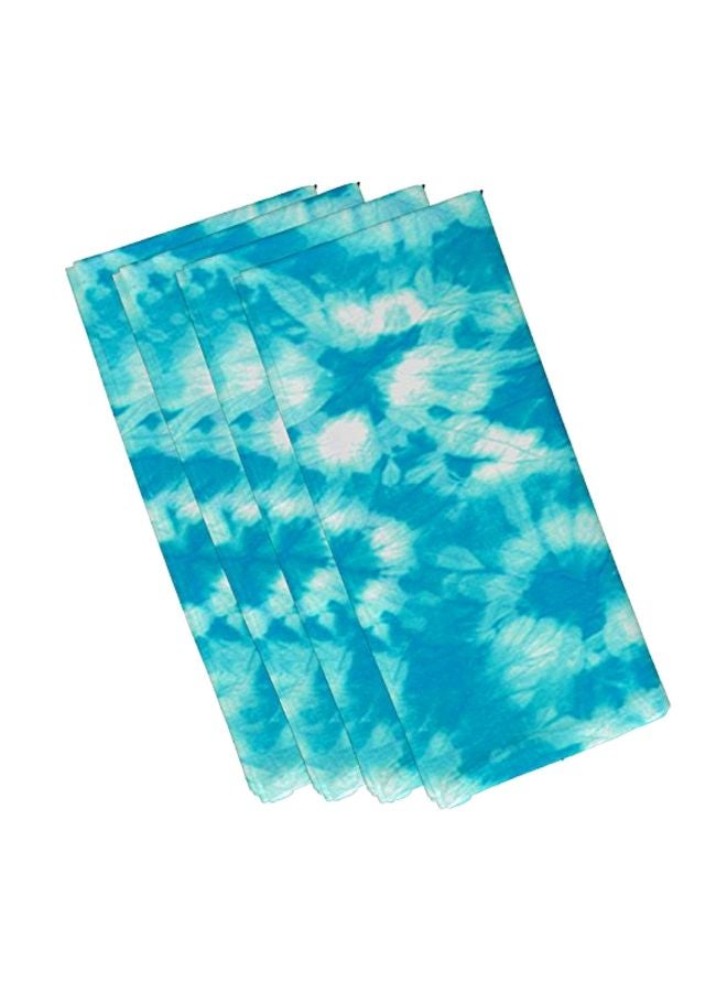 E by design 4-Piece Printed Napkin Set Blue/White 19x19inch 