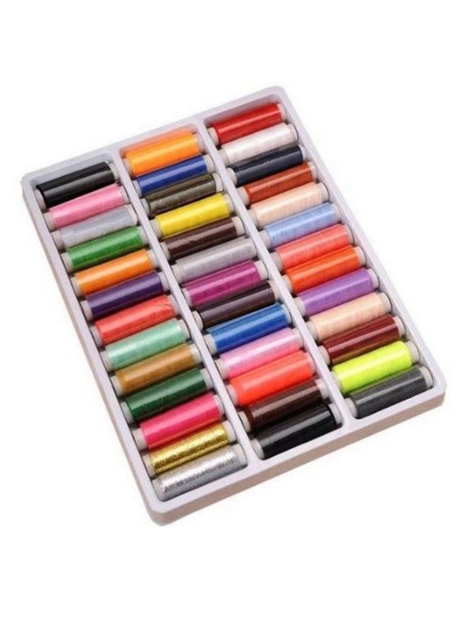 طقم بكرات خيوط للخياطة مكون من 36 قطعة متعدد الألوان