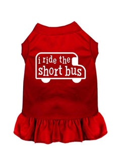 I Ride The Short Bus Printed Dress Red/White 3XL