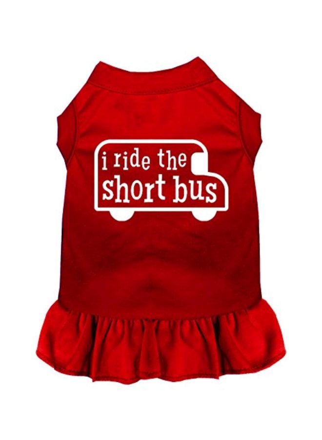 Mirage Pet Products - I Ride The Short Bus Printed Dress Red/White 3XL - Image 1