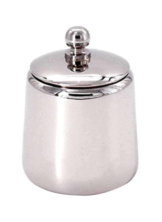 Steel Sugar Pot With Cap Silver 9x8x10cm
