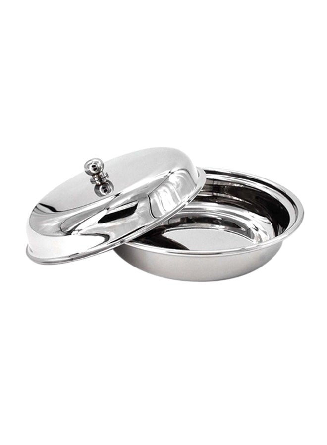 Entree Round Shaped Dish With Lid Silver 22x21x11cm