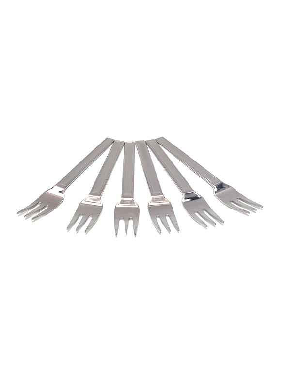 6-Piece Cake Fork Silver 20X2X2cm - Image 1