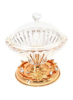 Generic Decorative Date Bowl Clear/Golden 19X19X15centimeter 