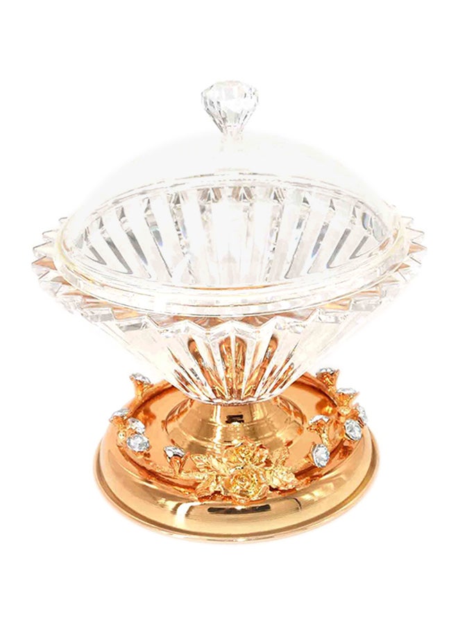 وعاء تمر للزينة شفاف/ذهبي 19X19X15Ø³Ù†ØªÙŠÙ…ØªØ±