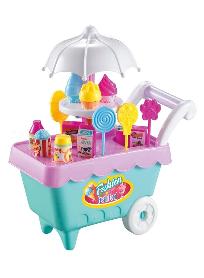 19-Piece Ice Cream Candy Trolley Playset - Image 1