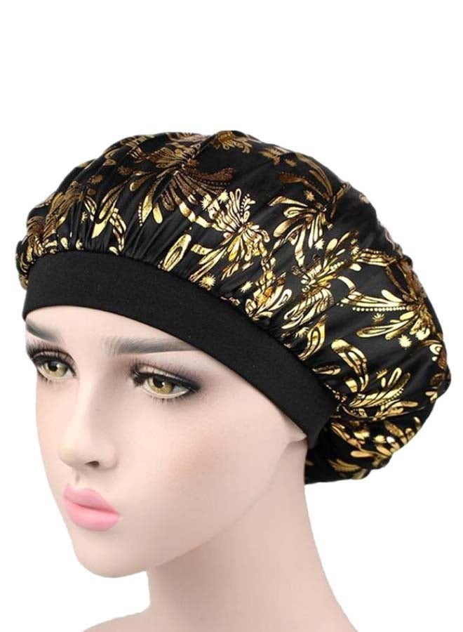 Multi-Use Chemo Shower Cap Black/Gold  - Image 1