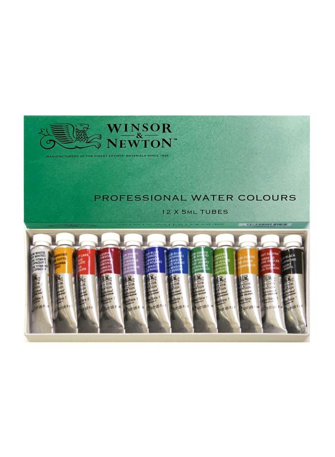 WINSOR & NEWTON Pack Of 12 Professional Water Colour Set Red/Blue/Green  - Image 1