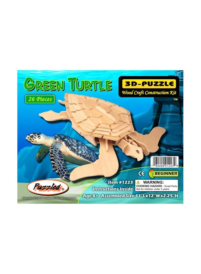 Puzzled 26-Piece Green Turtle 3D Puzzle 1223  - Image 2