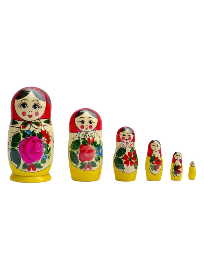 BestPysanky 6-Piece Semenov Wooden Russian Nesting Doll Set - Image 1