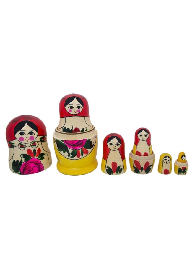BestPysanky 6-Piece Semenov Wooden Russian Nesting Doll Set - Image 2
