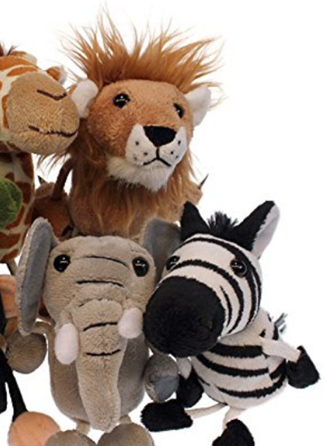 6-Piece African Animal Stuffed Finger Puppets Set - v1581524922/N34405840A_2